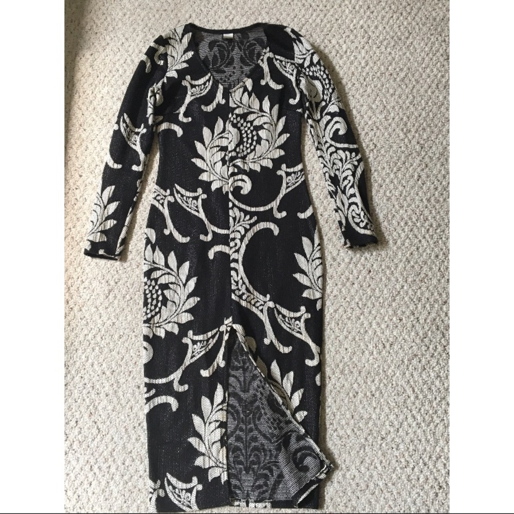 Black and white floral pattern dress